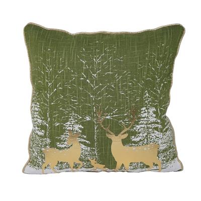 CUSCINO ARREDO COTONE CM.45X45 VERDE RENNE