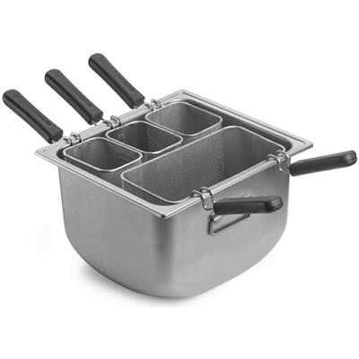 CUOCIPASTA INOX QUADRO  A 4 SETTORI CM.38X35 Lt.22