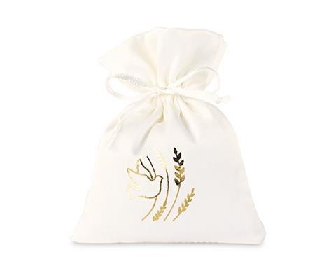 SACCHETTO RASO BIANCO C.COLOMBA GOLD 10X14